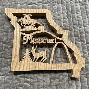 Solid wood laser cutout State of Missouri